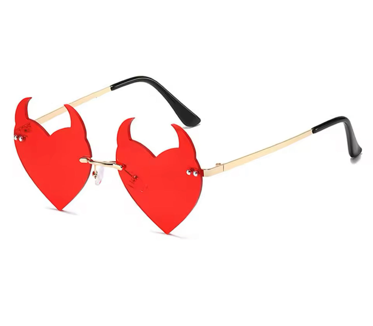 Devil heart sunglasses red