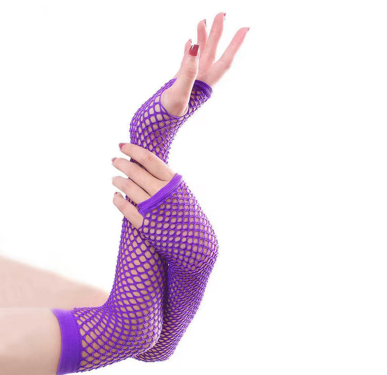 Fingerless gloves purple