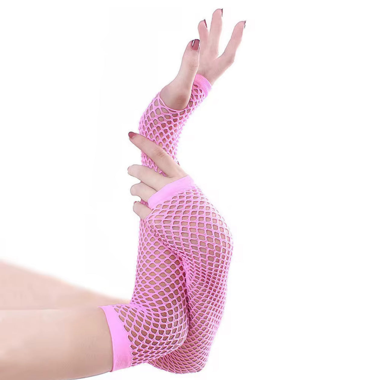 Fingerless gloves pink