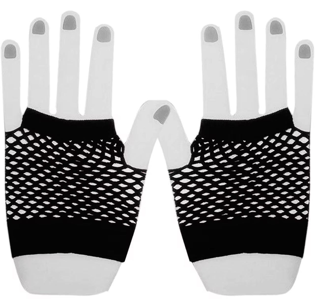 Fishnet short gloves