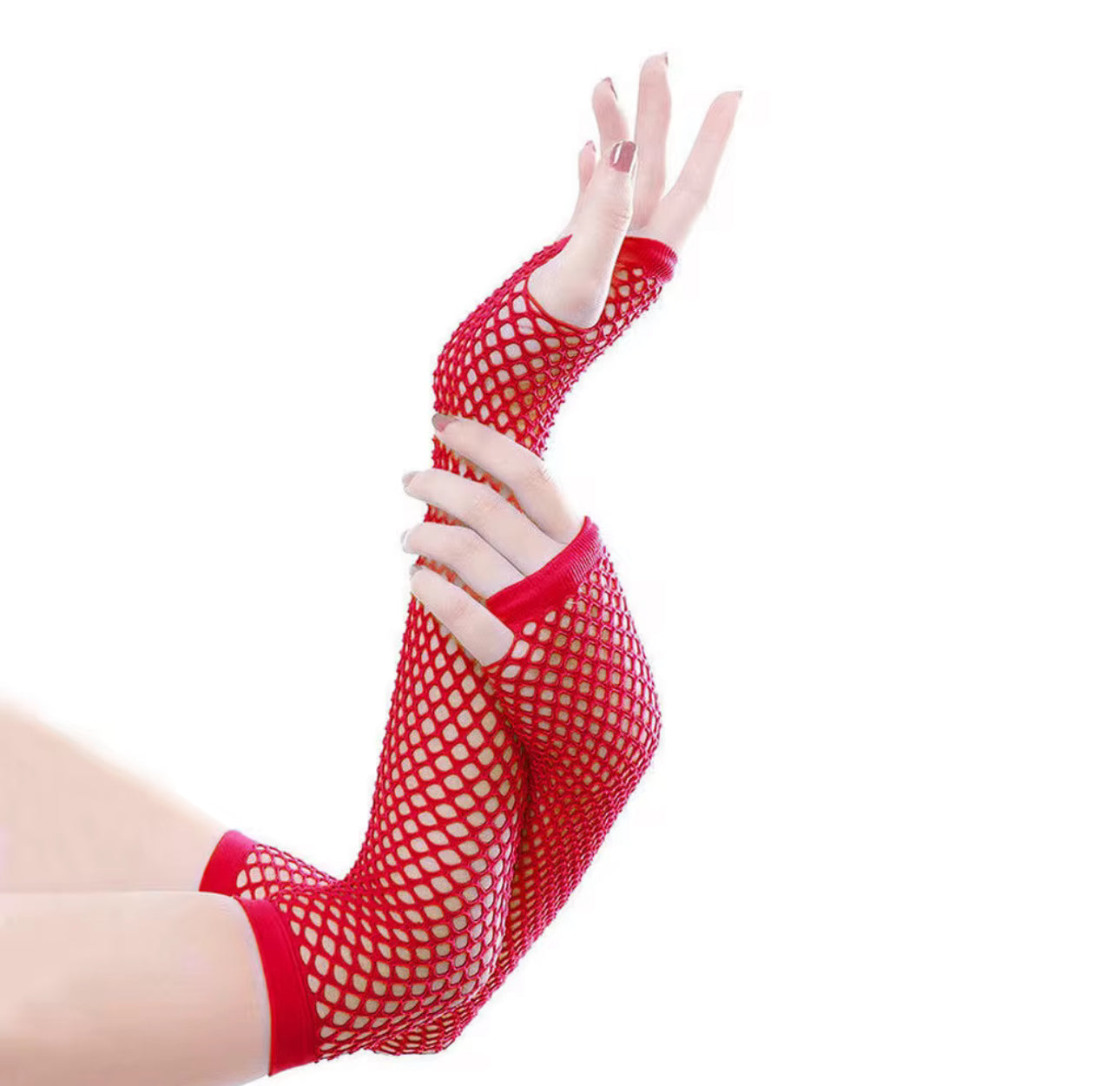 Fishnets gloves red