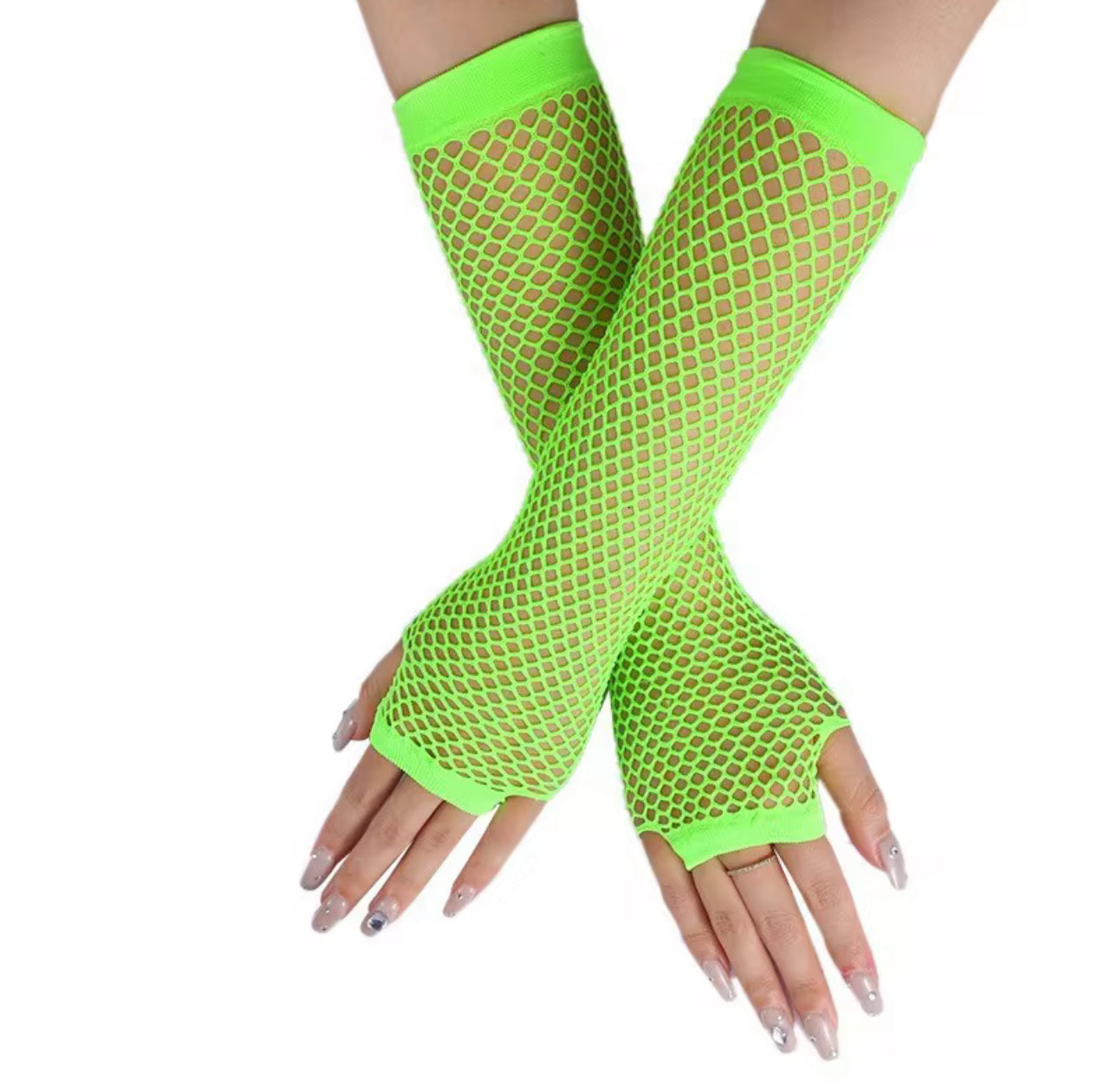 Fingerless gloves green
