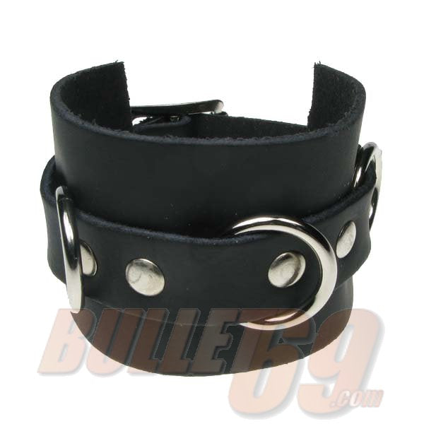 3 Row Width Leather strip with metal rings