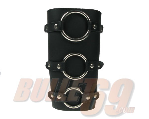 11 ROW WIDTH -LEATHER WRISTBAND
