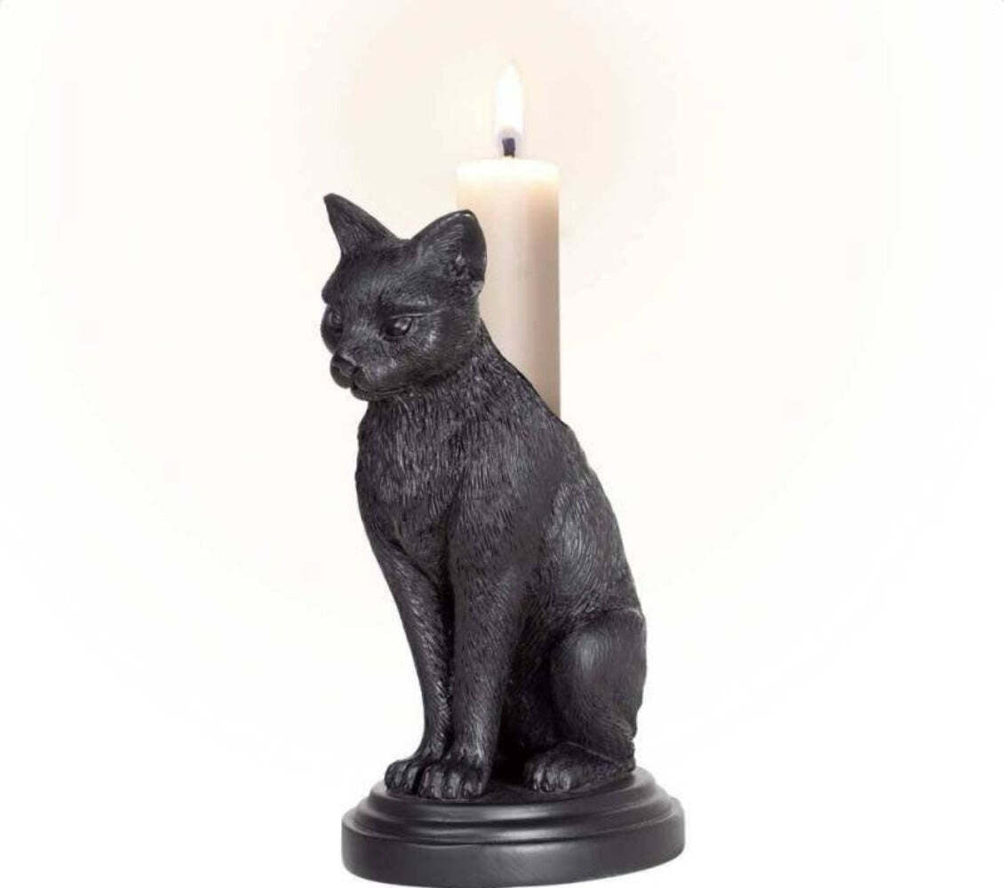 Cat Gothic Candlestick