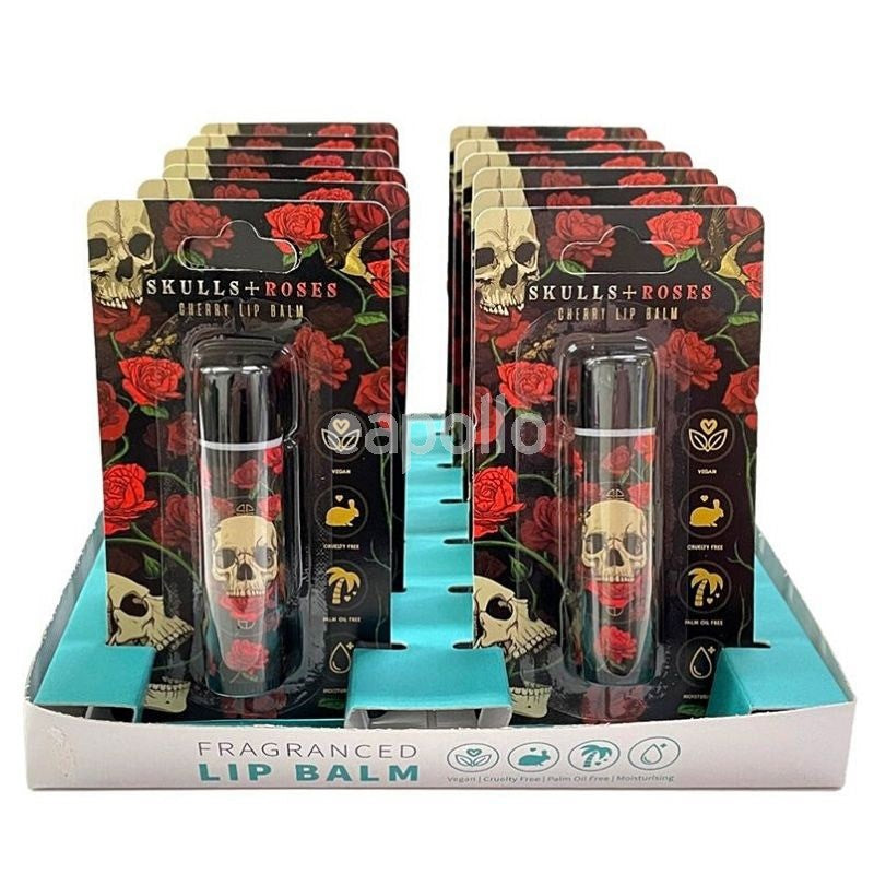 Skull&roses stick lip balm-cherry