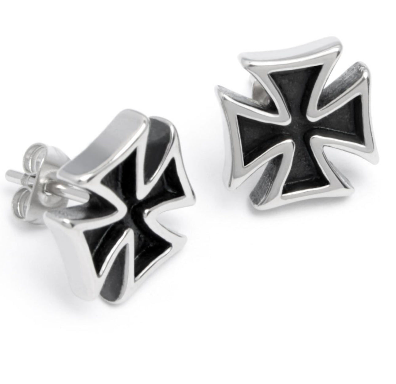 Iron cross earrings