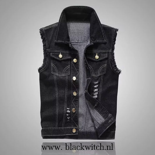 Denim vest black