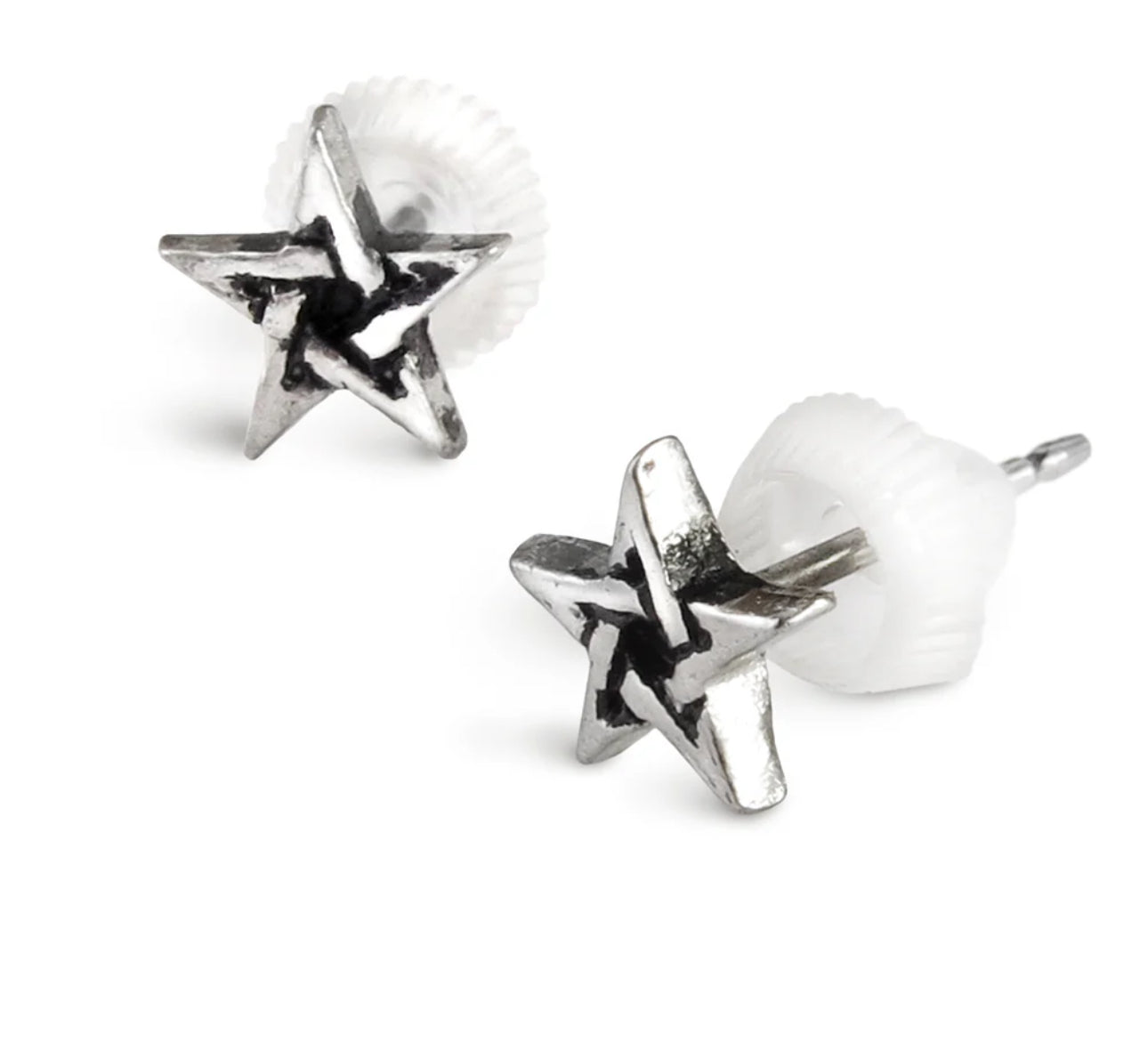 Alchemy Gothic Pentagram Pair of Earrings