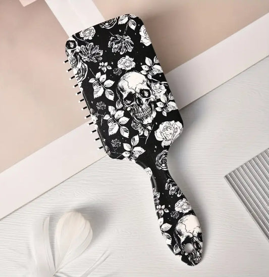 Hair brush skull&floral