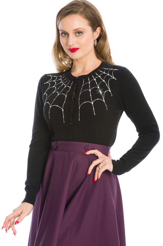 Under her web spell cardigan b&w