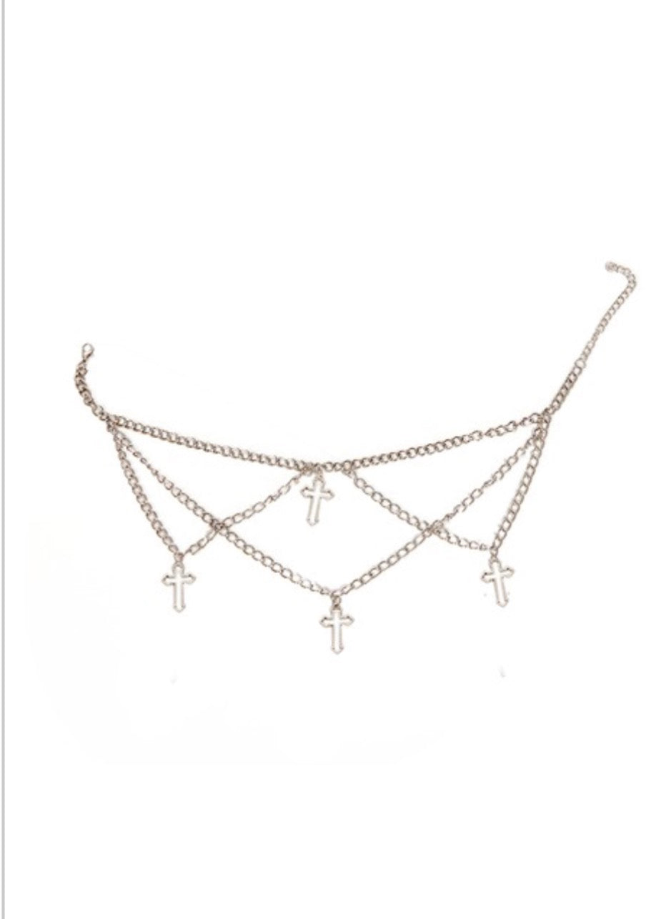 SILVER CROSS NECKLACE