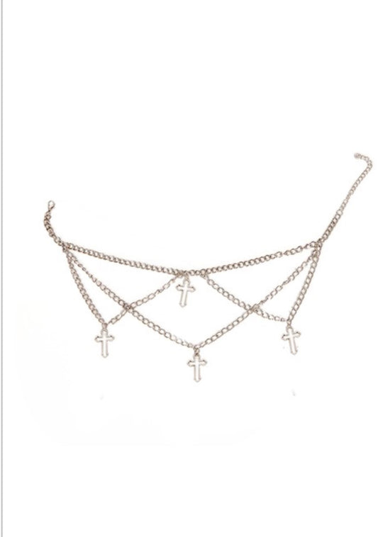 SILVER CROSS NECKLACE