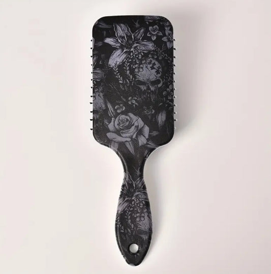 Hair brush skull&floral