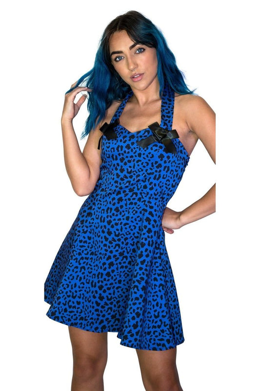 Aqua leopard dress