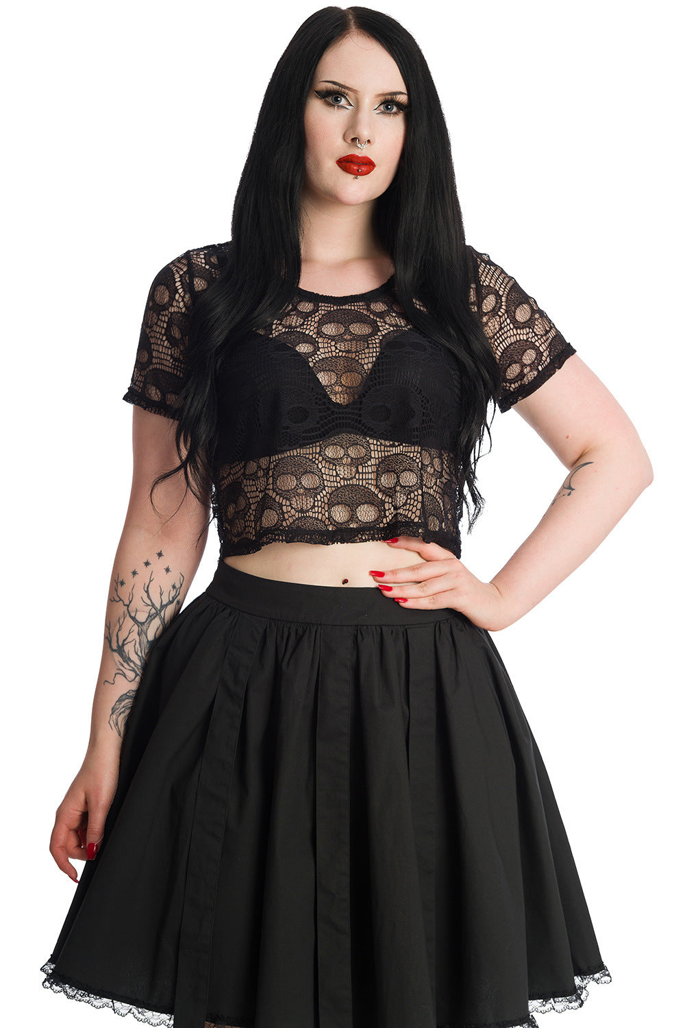 LACE SKULL TOP